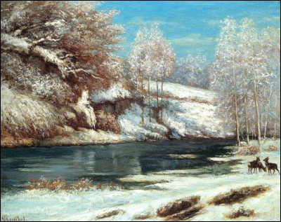Gustave Courbet est un observateur pénétrant et attentif de la forêt et de son gibier. Sa toile "Paysage d'hiver, biches et chevreuil près d'une rivière", peinte vers 1866, en témoigne. Mais pouvez-vous situer la période de sa vie ?