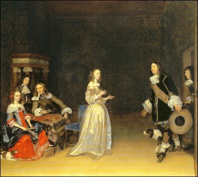 Sa maxime : 
"Être exposé au Louvre" (attr.)
Sa scène de genre : 
"La visite" (1660 c.)