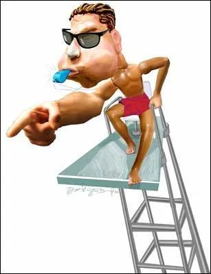 Il y a quelqu'un qui surveille les baigneurs et cette personne se nomme :