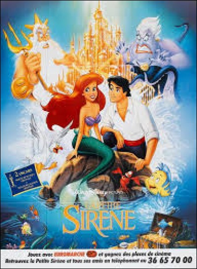 Quels personnages Disney sont présents lors de l'entrée du roi Triton dans "La petite sirène" ?