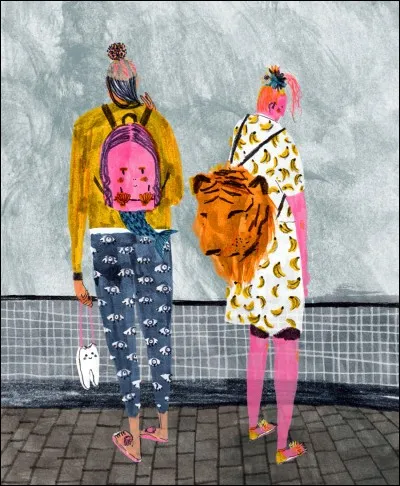 Cette oeuvre présentant un couple portant des sacs à dos fait penser à un film se présentant en forme de road movie, titré... ?