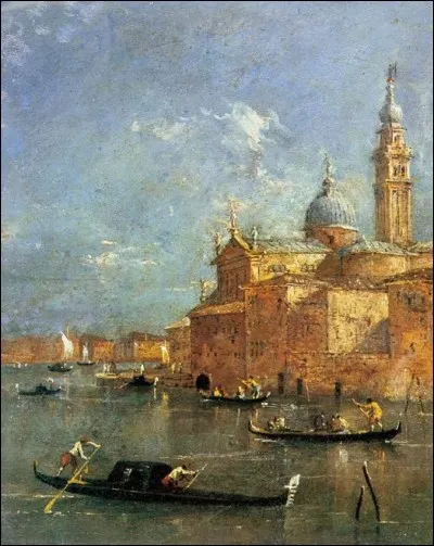 Cette veduta (d'une île du sestiere de San Marco) de Francesco Guardi n'est-elle sublime ? Et quoi dire de l'église [...] avec sa façade d'Andrea Palladio ?