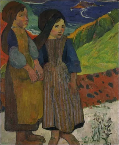 Qui a peint "Deux fillettes bretonnes près de la mer" ?