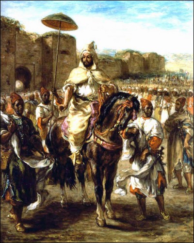 "Muley-Abd-el-Rahman" (1862)L'artiste accompagne, en 1832, la mission au Maroc de l'&eacute;missaire de Louis Philippe. Il peint par la suite une toile monumentale du Sultan, puis trois r&eacute;pliques. Celle de la collection E.G. B&uuml;hrle est peinte en 1862, une ann&eacute;e avant sa mort et montre &agrave; quel point ses souvenirs sont encore intacts. Qui est cet artiste ?