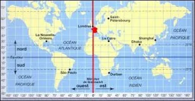 Le méridien de Greenwich est le méridien qui sert de référence internationale de :