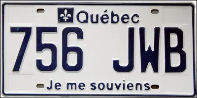 À quelle province canadienne appartient cette plaque d'immatriculation ?