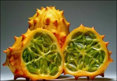 Ce fruit est connu sous le nom de concombre cornu d'Afrique :