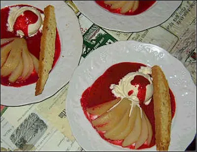 C'est un dessert traditionnel, la poire cardinal. Quelle est sa recette ?