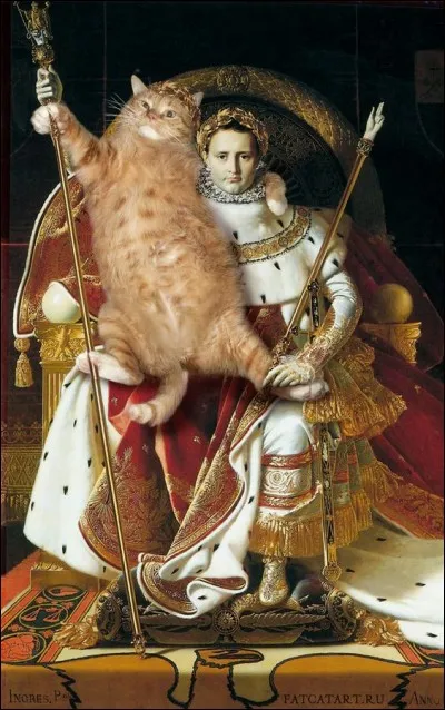 Sur le tableau de qui, notre chat accompagne-t-il Napoléon ?