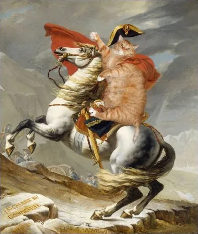 Quand Gros Minou se prend pour Napoléon, de qui parodie-t-on la toile ?