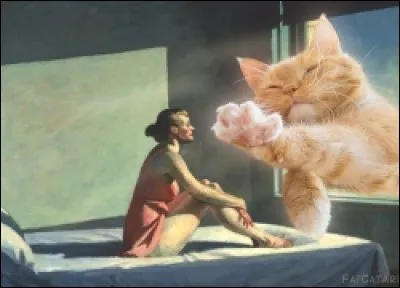 Chez quel peintre, notre gros minou s'introduit-il ?