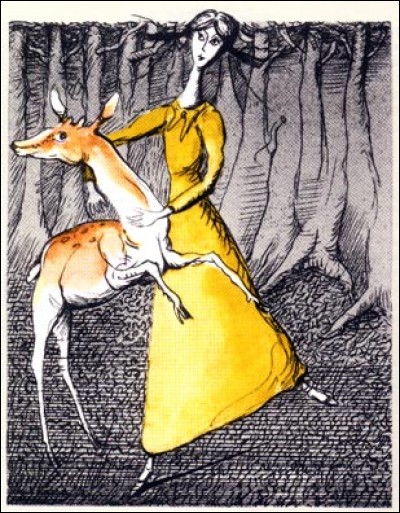 Ce dessin bucolique de Yu Varshenko fait penser à une scène d'un film à grand succès, si ce n'est que la robe était bleue et non jaune, et courte et non longue ! A votre avis, de quel film s'agit-il ?