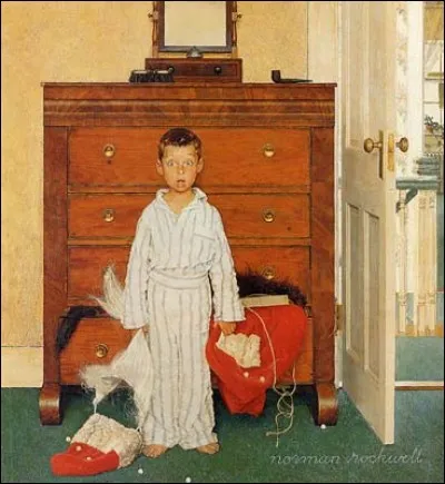 Cette uvre du grand Norman Rockwell semble reproduire en tous points le héros d'un charmant film à succès, évoquant pourtant un enfant malheureux. Quel est ce film ?