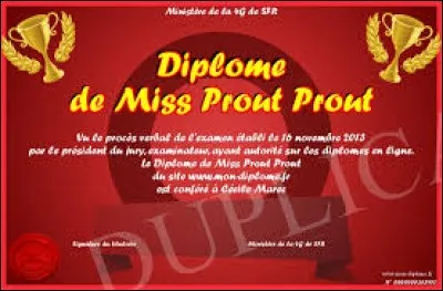 Quel personnage connu peut-on qualifier de ''prout-prout'' ?