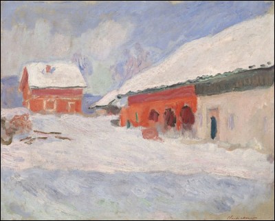 "Norvège, les maisons rouges à Björnegaard" (1895)