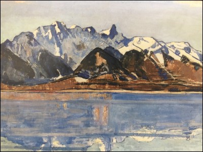 "Le Lac de Thoune et la chaîne du Stockhorn enneigée" (1913)