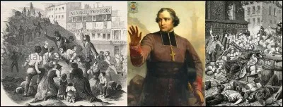 Allons « rue du Faubourg Saint-Antoine » !
Nous sommes en 1848, la Révolution est en pleine effervescence. Les barricades sont élevées et les émeutiers combattent les soldats de Louis-Philippe 1e. Il y a eu beaucoup de victimes. Mais, dans un esprit d'apaisement, un homme essaya de faire cesser le feu. Il fut abattu sur les barricades.
Qui est cette personne ?