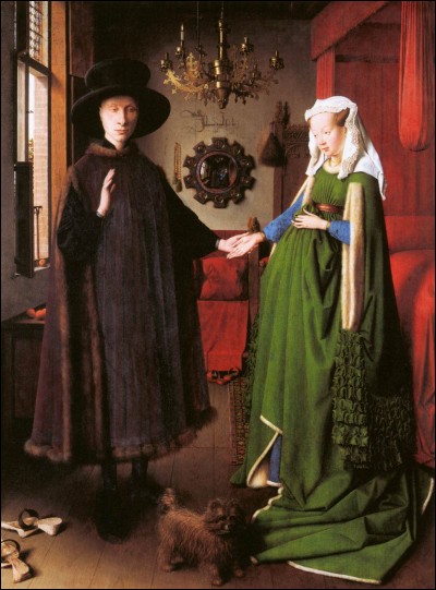 Les époux Arnolfini est une peinture sur bois de 1434 du peintre primitif flamand Jan Van Eyck. Le tableau représente Giovanni Arnolfini, un riche marchand toscan établi à Bruges, et son épouse Giovanna Cenami. Selon Panofsky, il s'agirait de la célébration secrète de leur mariage. On connaissait peu de choses de cette toile avant qu'elle ne rejoigne le musée où l'on peut l'admirer aujourd'hui :