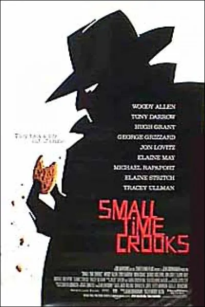 Encore une affiche en ombre chinoise pour Woody Allen, avec le film "Escrocs mais pas trop" (Small time crooks). L'équipe de pieds cassés de cambrioleurs couvre son activité illégale de quelle façon ?