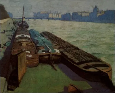 Qui est l'auteur de ce tableau de 1901 "Les chalands, bord de Seine" ?