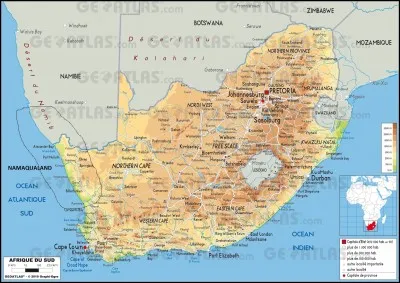 Partie 2 : g&eacute;ographie : quelle est la superficie totale de l'Afrique-du-Sud ?