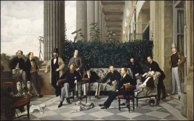 Quel peintre a représenté 12 membres d'un cercle élégant créé au début du Second Empire dans la toile "Le cercle de la rue Royale" ?