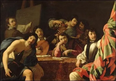 Quel peintre surnommé le Raphaël français a réalisé un portrait des amis d'Anne de Chambré, trésorier des guerres dans la toile "Réunion d'amis" ?