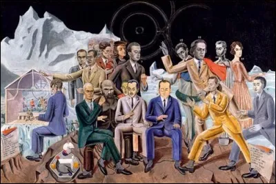 Quel peintre a mêlé dans le tableau "Au rendez-vous des amis" à ses amis vivants des écrivains et artistes d'autres temps ?