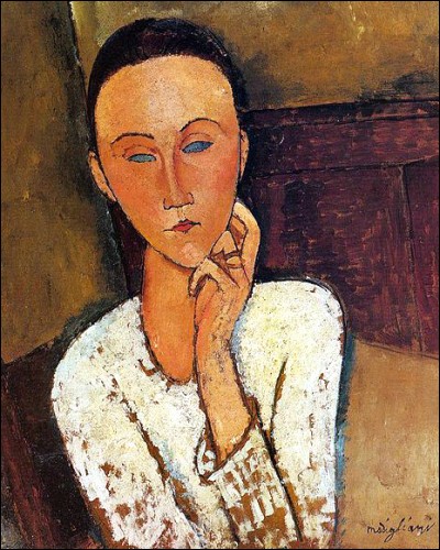 Amedeo Modigliani "... avec la main gauche sur sa joue" (1918), amie des Zborowski, marchands d'art de l'artiste.