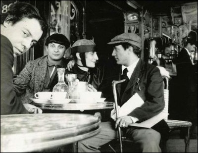 À La Rotonde (1916), de g. à d. Ortiz de Zarate / ... / Pâquerette / ...