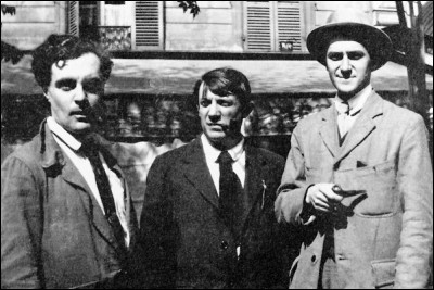 Devant La Rotonde (1916), de g. à d. ... / ... / André Salmon