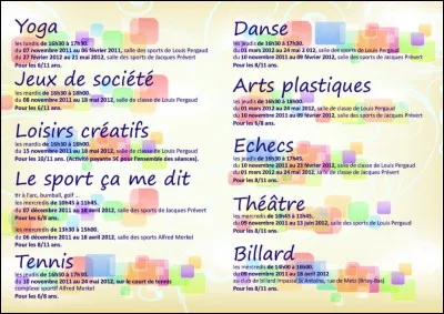 Quelle est ton activité préférée entre toutes celles-là ?