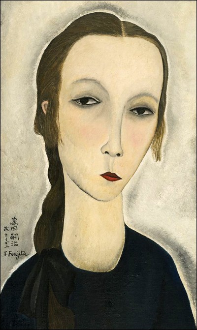 Tsuguharu Foujita "Portrait de jeune femme (...)" (1918). Marchande d'art issue de la noblesse polonaise. Modèle.
