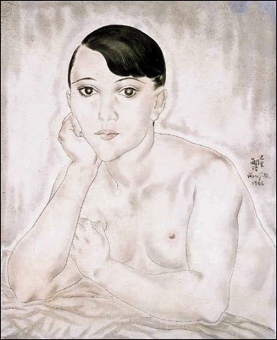 Tsuguharu Foujita "..." (1926). Mod&egrave;le.
