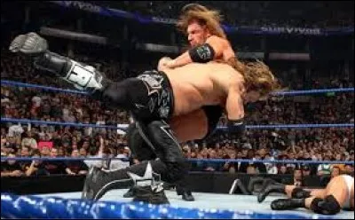 Sur l'image, qui fait un spear à Triple H ?