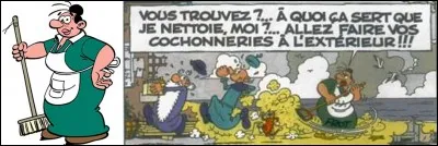 L'une a été la femme d'ouvrage du véritable Léonard de Vinci au Clos Lucé à Ambroise. L'autre est la femme de ménage et la cuisinière du Léonard de la BD. A son arrivée, elle lave la montagne de vaisselles de Léonard et Basile et résout une équation au troisième degré.
Qui est cette personne ?