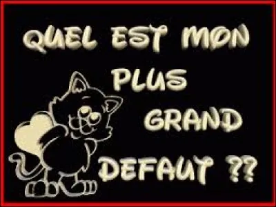 Ton pire défaut, c'est :