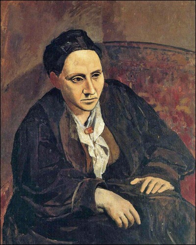 "Gertrude Stein" (1906). Marchande d'art d'origine américaine, collectionneuse passionnée de l'artiste.