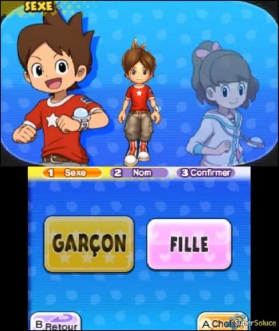 Où se trouve la Yo-kai watch lorsqu'on choisit la fille comme personnage ?
