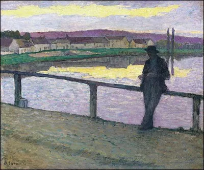 Comment s'appelle l'auteur de ce tableau intitulé " Coucher de soleil sur Pont-Aven" ?