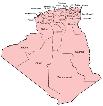 Combien y a-t-il de wilayas en Algérie ?
