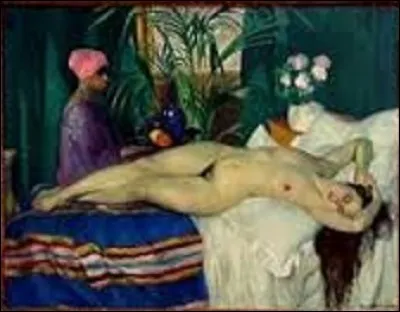 Quel peintre né à Ancenis (Loire-Atlantique) le 10 avril 1877 a peint, en 1920, cette toile intitulée ''Courtisane endormie'' représentant une femme nue, allongée dans une chambre, semblant dormir, une servante passant derrière elle, et actuellement conservée au musée national d'art moderne du centre national d'art et de culture Georges-Pompidou à Paris à la suite d'un achat datant de 1921 ?