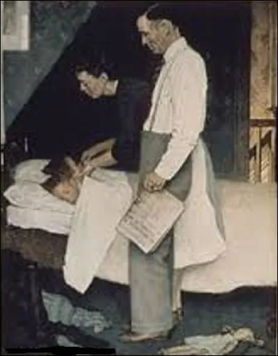 Faisant partie d'une série de quatre célèbres tableaux, connus sous le titre collectif ''Les Quatre Liberté" et publiés au début de l'année 1943 dans le ''Saturday Evening Post", ''À l'Abri de la peur'' est une peinture à l'huile sur toile peinte par un peintre figuratif de la vie américaine du XXe siècle, et illustrateur. Quel est son nom ?