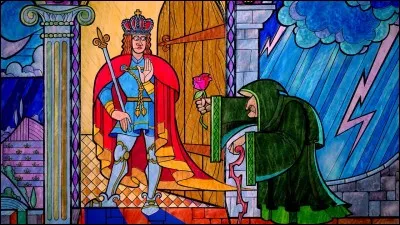 Qu'offre la pauvre vieille dame au prince en échange de son hospitalité ?