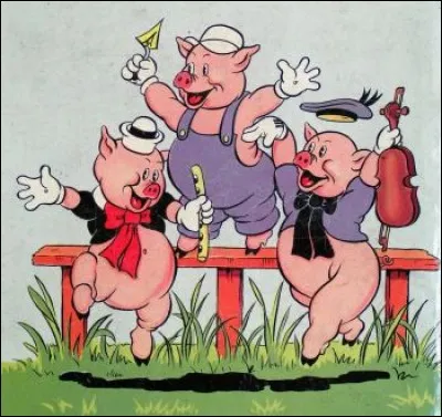 Lequel des trois petits cochons joue du fifre, un petit instrument de musique à vent ?