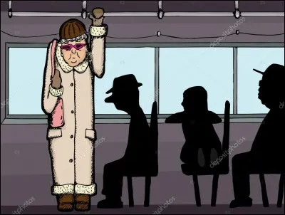Tu vois une dame âgée monter dans le bus. Tu...