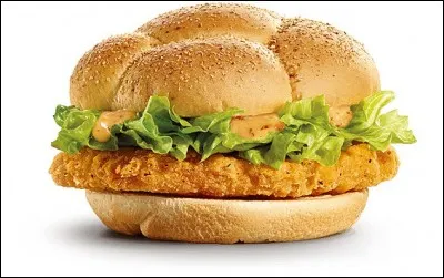 C'est un hamburger avec du poulet et de la moutarde.