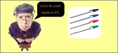 Le "Bic cristal"a été inventé dans quelle décennie ?