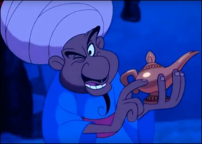 De quelle couleur est le génie dans Aladin ?