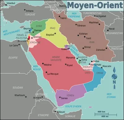 Lequel de ces pays est le plus grand pays du Moyen-Orient avec une superficie de plus de deux millions de kilomètres carrés ?